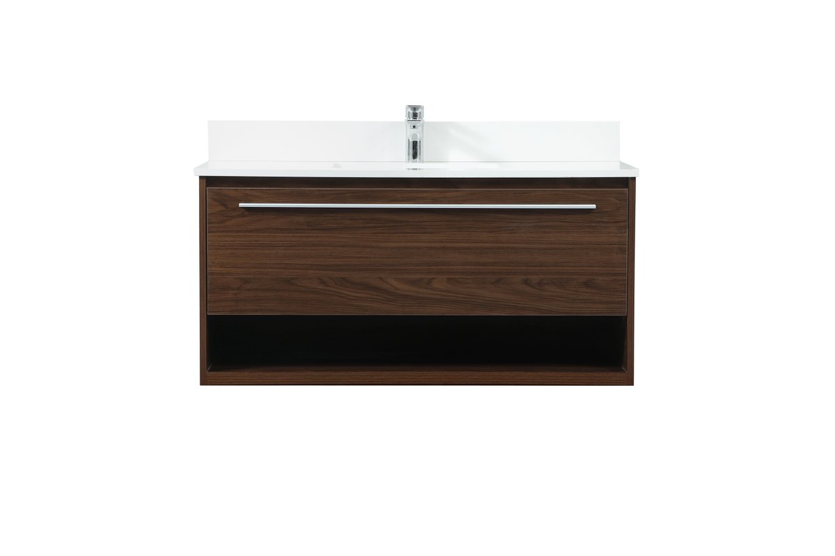 VF43540MWT-BS 40" Single Bathroom Vanity in Walnut With Backsplash