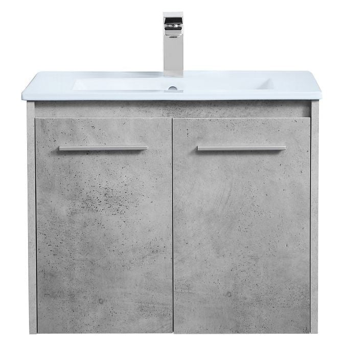 VF44024CG 24" Single Bathroom Floating Vanity in Concrete Grey