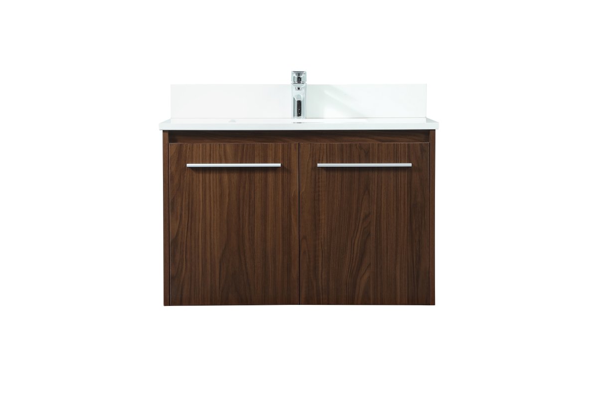 VF44530MWT-BS 30" Single Bathroom Vanity in Walnut With Backsplash