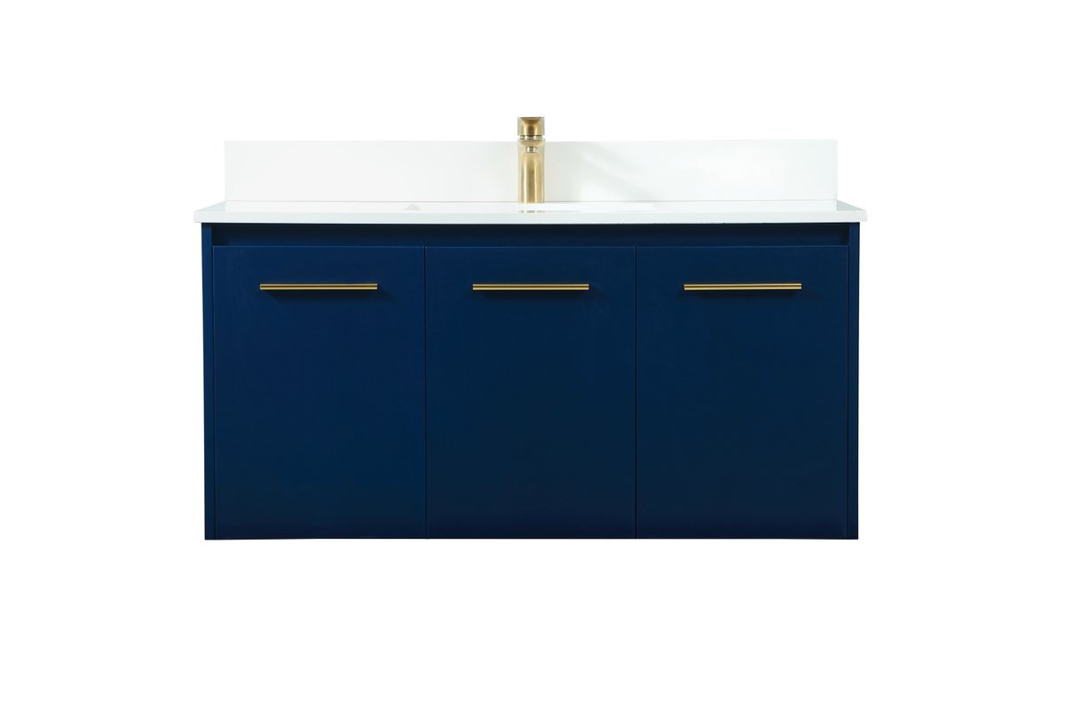 VF44540MBL-BS 40" Single Bathroom Vanity in Blue With Backsplash