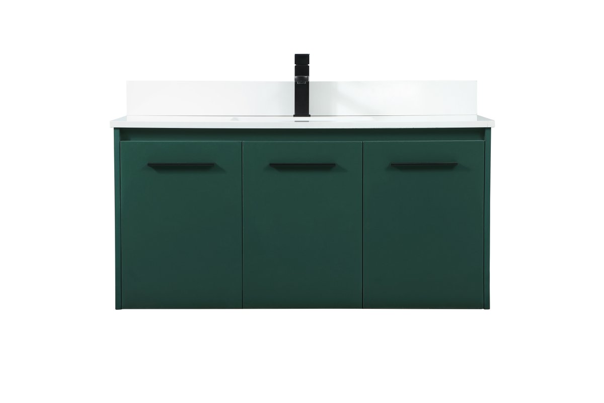 VF44540MGN-BS 40" Single Bathroom Vanity in Green With Backsplash