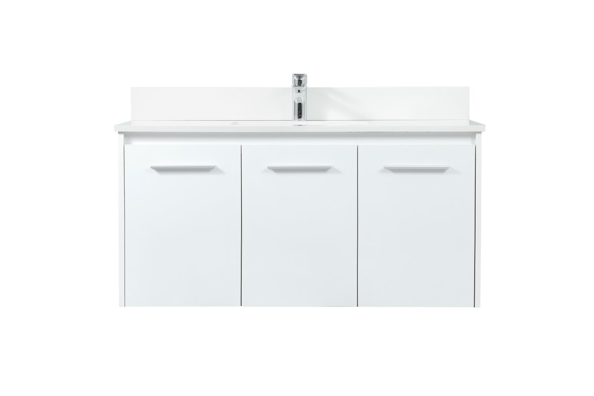 VF44540MWH-BS 40" Single Bathroom Vanity in White With Backsplash