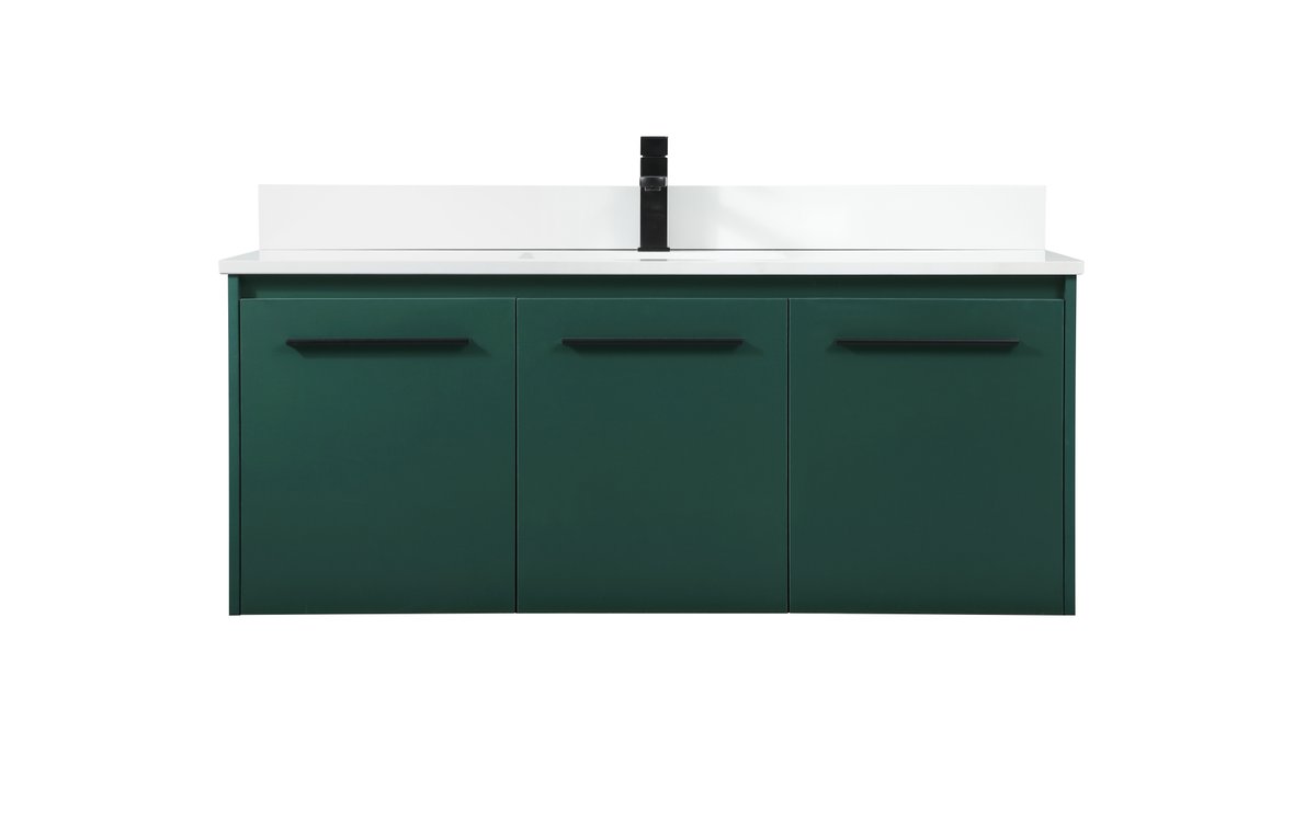 VF44548MGN-BS 48" Single Bathroom Vanity in Green With Backsplash