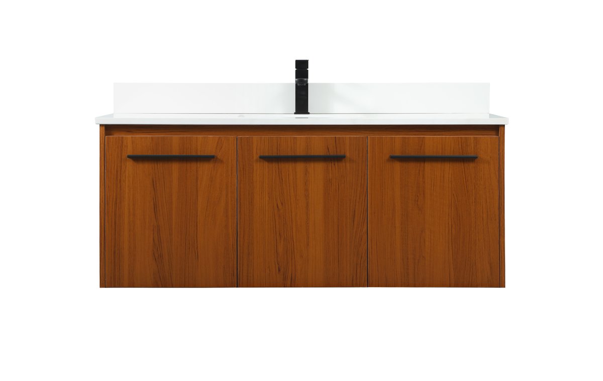 VF44548MTK-BS 48" Single Bathroom Vanity in Teak With Backsplash