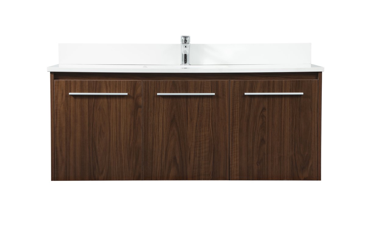 VF44548MWT-BS 48" Single Bathroom Vanity in Walnut With Backsplash