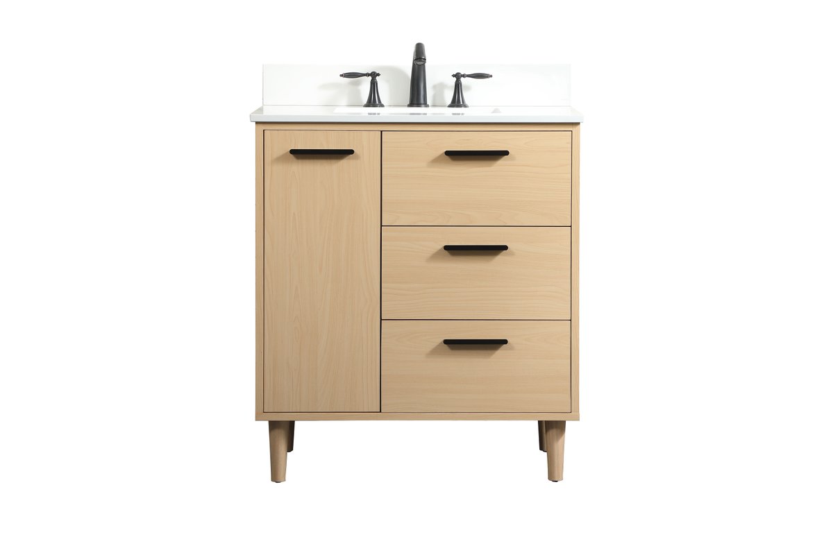 VF47030MMP-BS 30" Bathroom Vanity in Maple With Backsplash