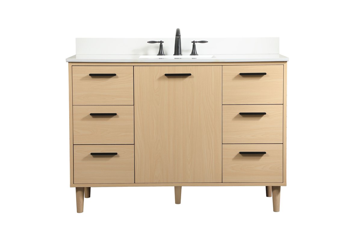VF47048MMP-BS 48" Bathroom Vanity in Maple With Backsplash