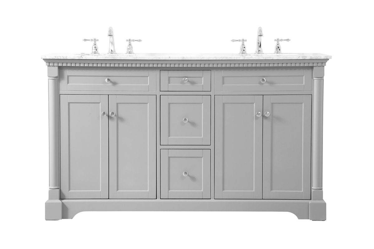 VF53060DGR 60" Double Bathroom Vanity in Grey
