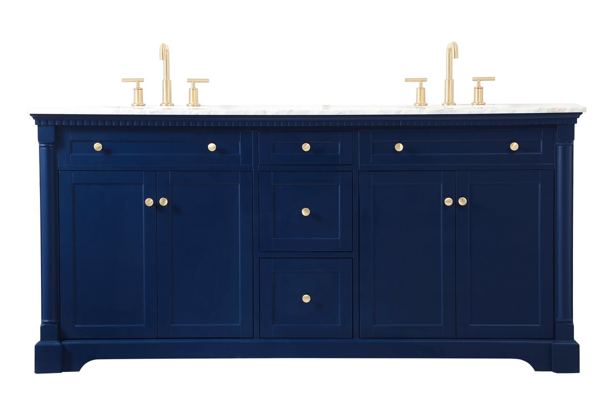 VF53072DBL 72" Double Bathroom Vanity in Blue