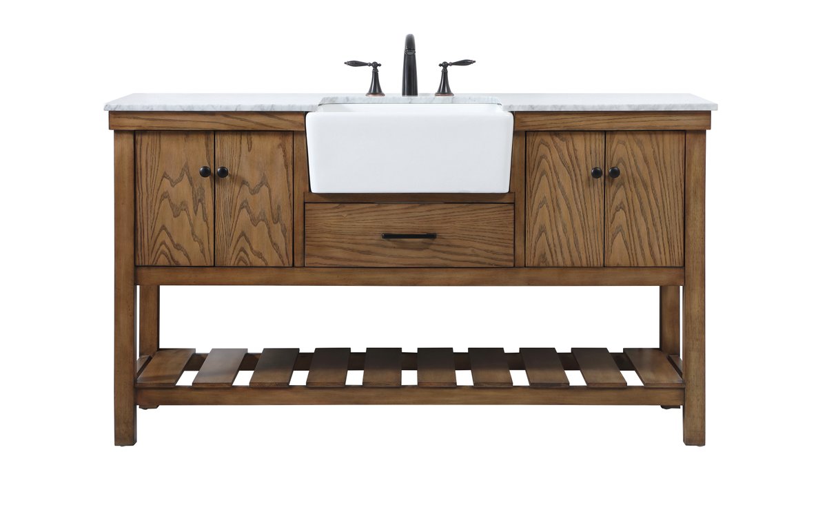 VF60160DW 60" Single Bathroom Vanity in Driftwood