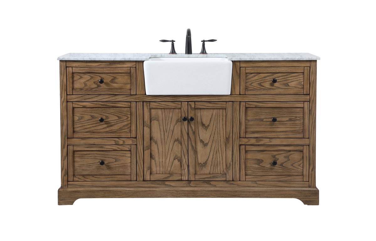VF60260DW 60" Single Bathroom Vanity in Driftwood