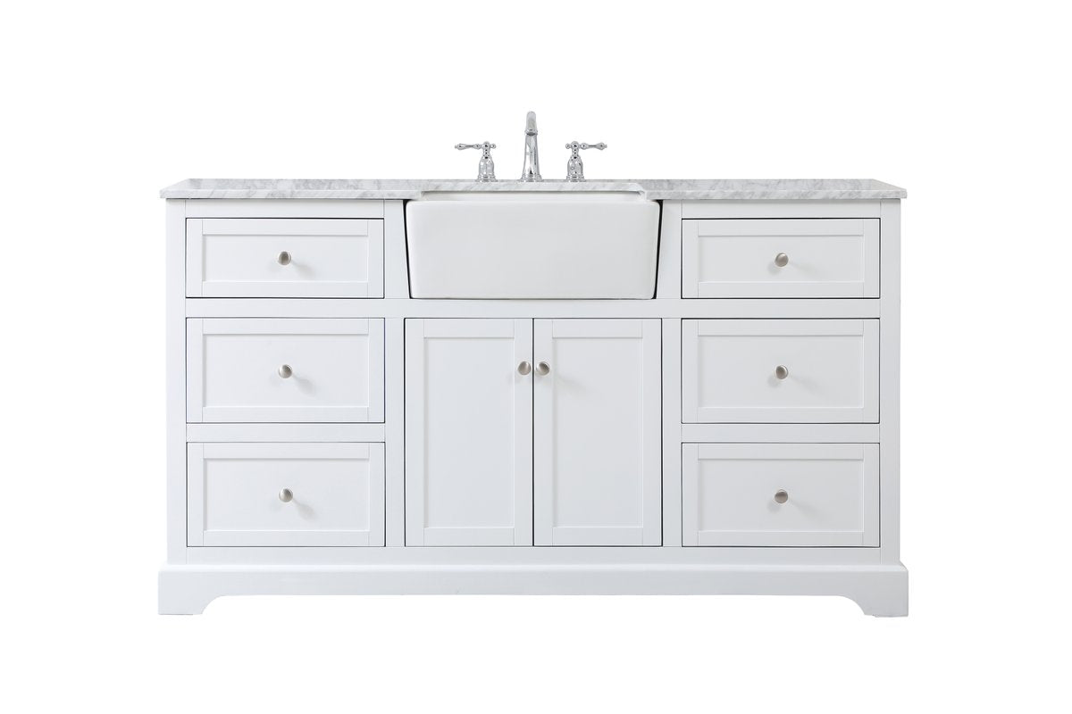 VF60260WH 60" Single Bathroom Vanity in White