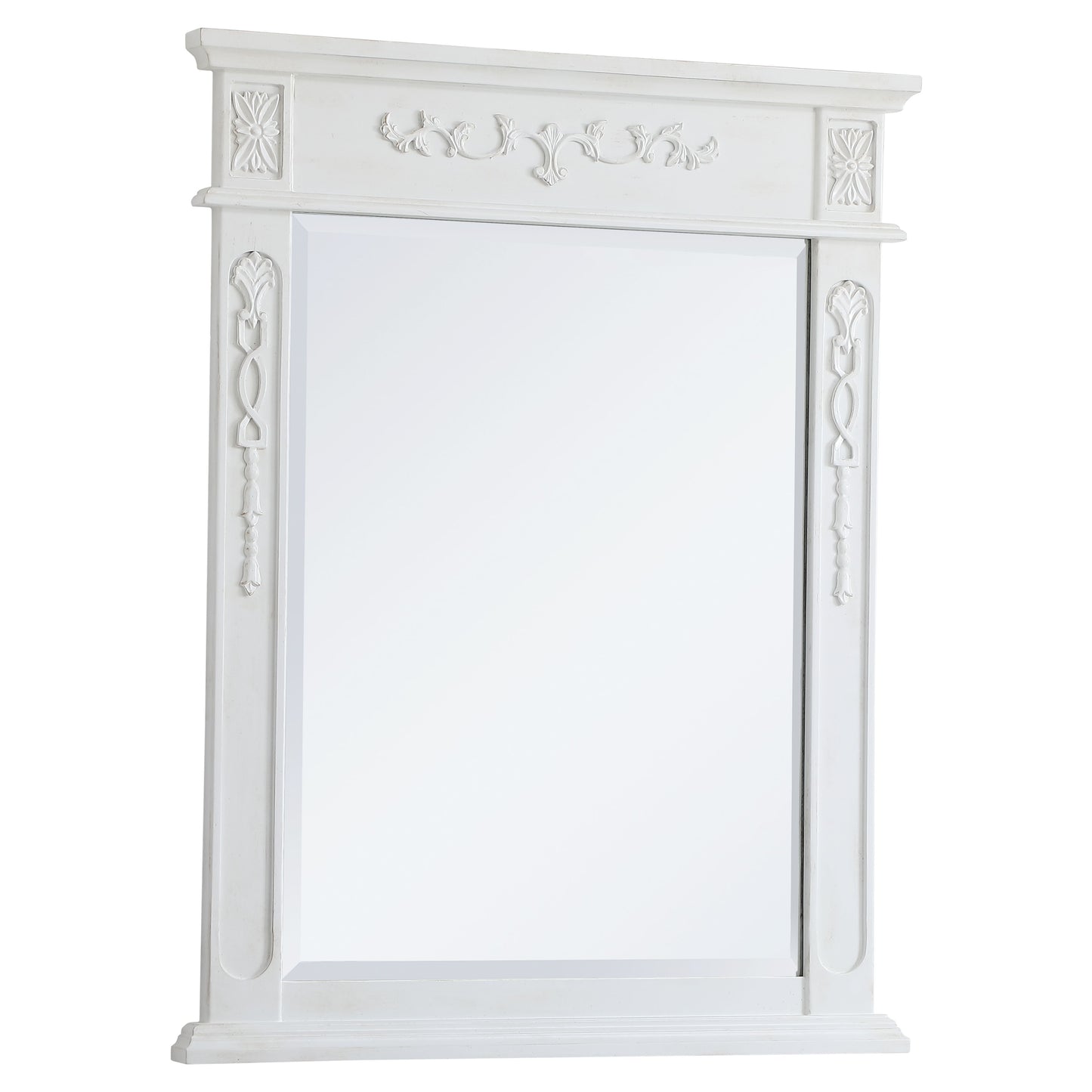Elegant Decor VM12836AW Danville 28" x 36" Wood Framed Decorative Mirror in Antique White