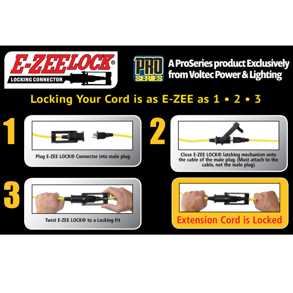 05-00105 - 12/3 SJTW Lighted Extension Cords with E-Zeelock - 25 ft