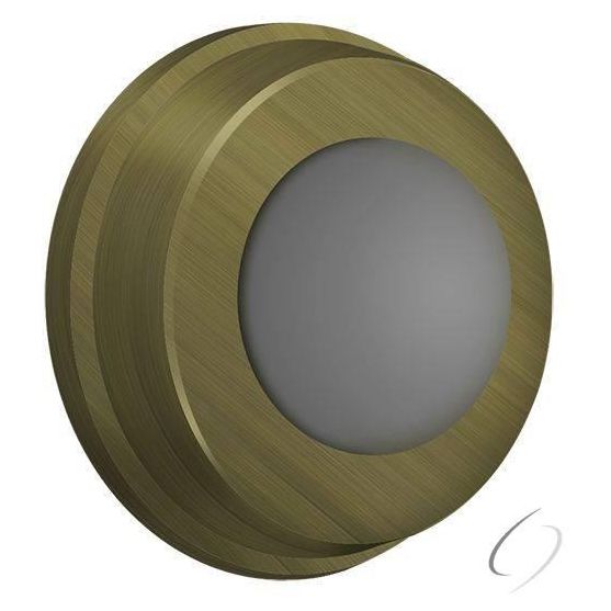WB100U5 Flush Bumper 1" Diameter; Antique Brass Finish