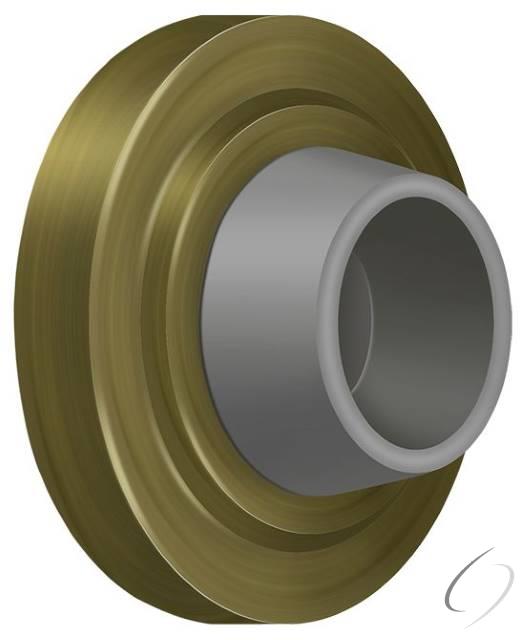 WB238U5 Concave Flush Bumper 2-3/8" Diameter; Antique Brass Finish