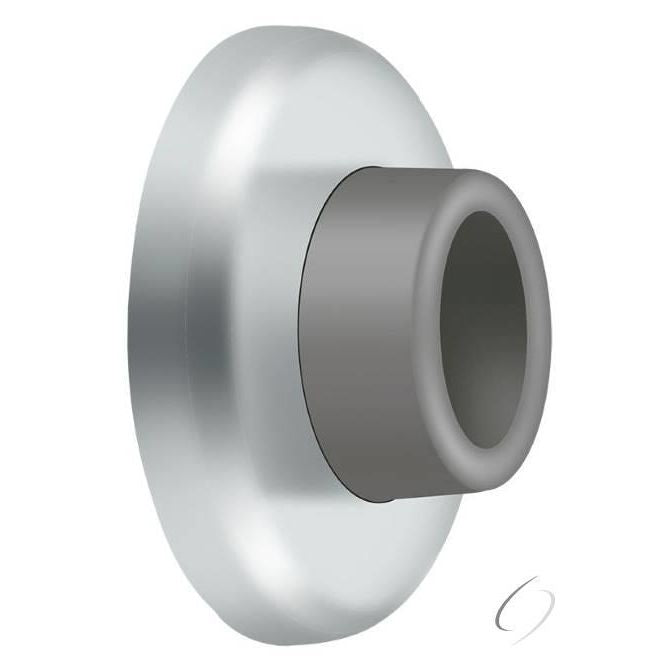 WB250U26 Wall Mount Concave Flush Bumper; 2-1/2" Diameter; Bright Chrome Finish