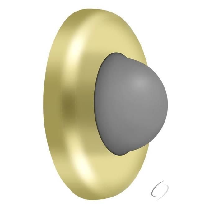 WBC250U3 Wall Mount Convex Flush Bumper; 2-1/2" Diameter; Bright Brass Finish