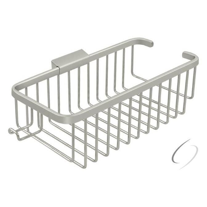 WBR1054HU15 Wire Basket; 10" Rect/Shampoo with Hook; Satin Nickel Finish