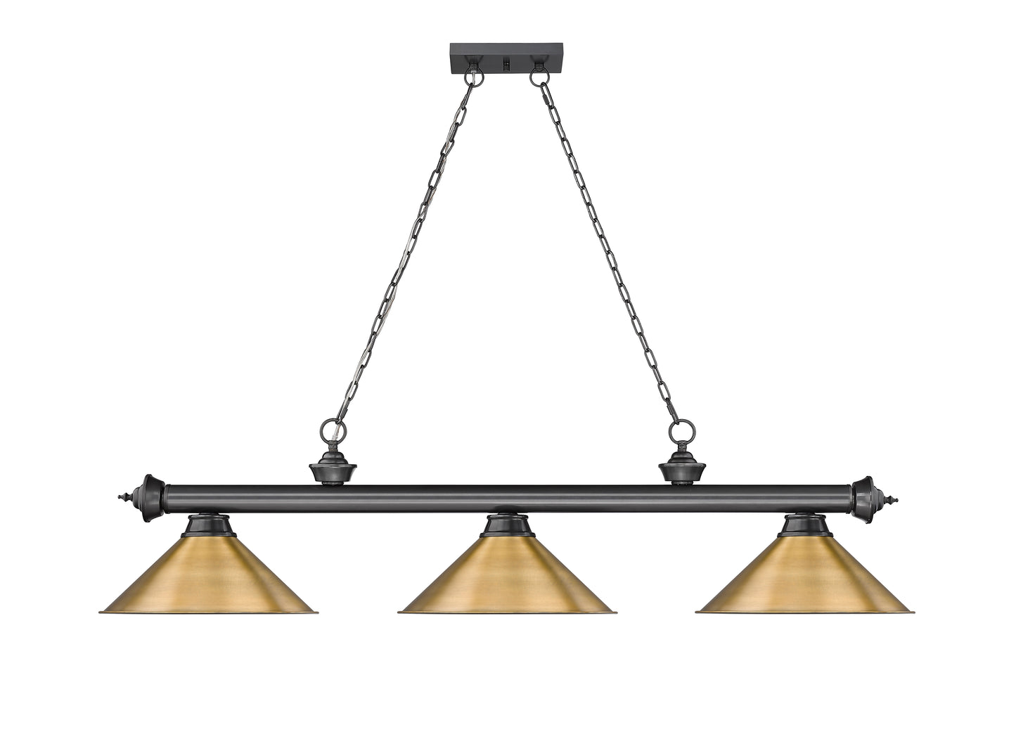 2306-3BP-RB15 - Cordon 3 Light 57" Billiard - Bronze Plate