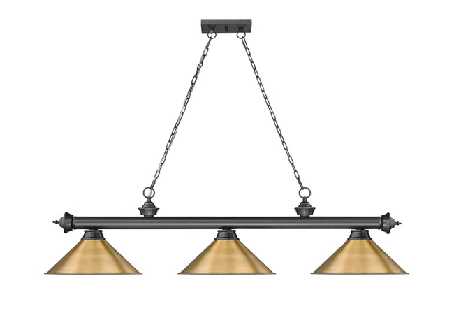 2306-3BP-RB15 - Cordon 3 Light 57" Billiard - Bronze Plate