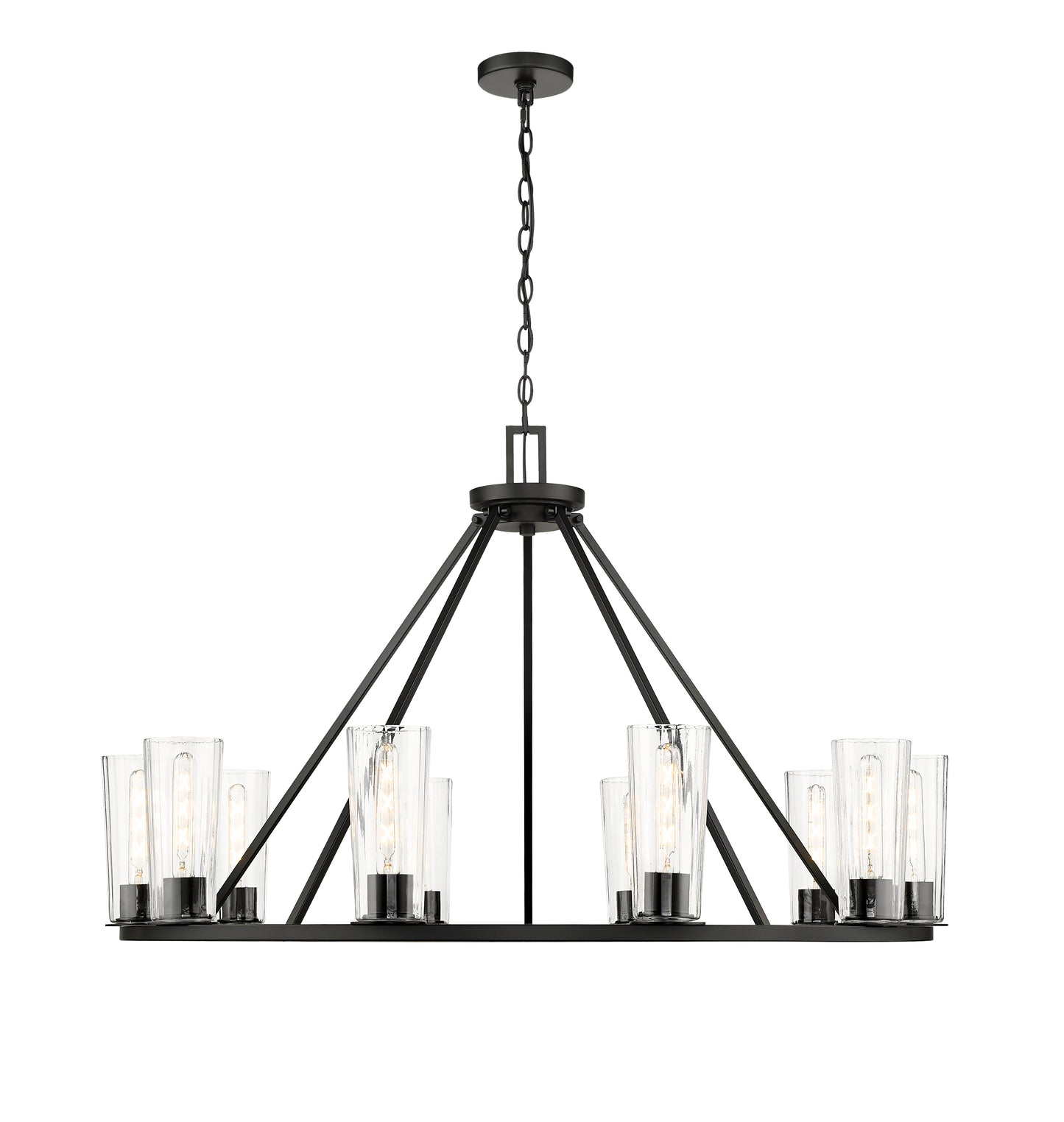 826-10MB - Titus 10 Light 46" Chandelier - Matte Black