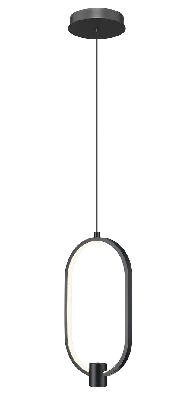 4101-8MB-LED - Saros 1 Light 9" Pendant - Matte Black