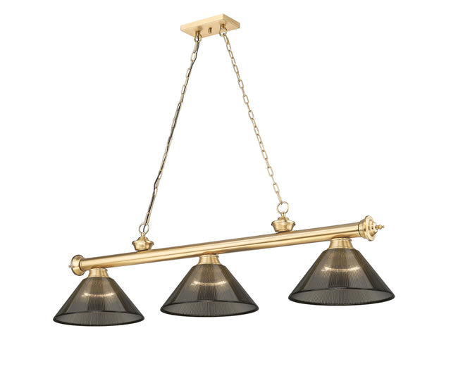 2306-3HBR-ARS - Cordon 3 Light 57" Billiard - Heritage Brass