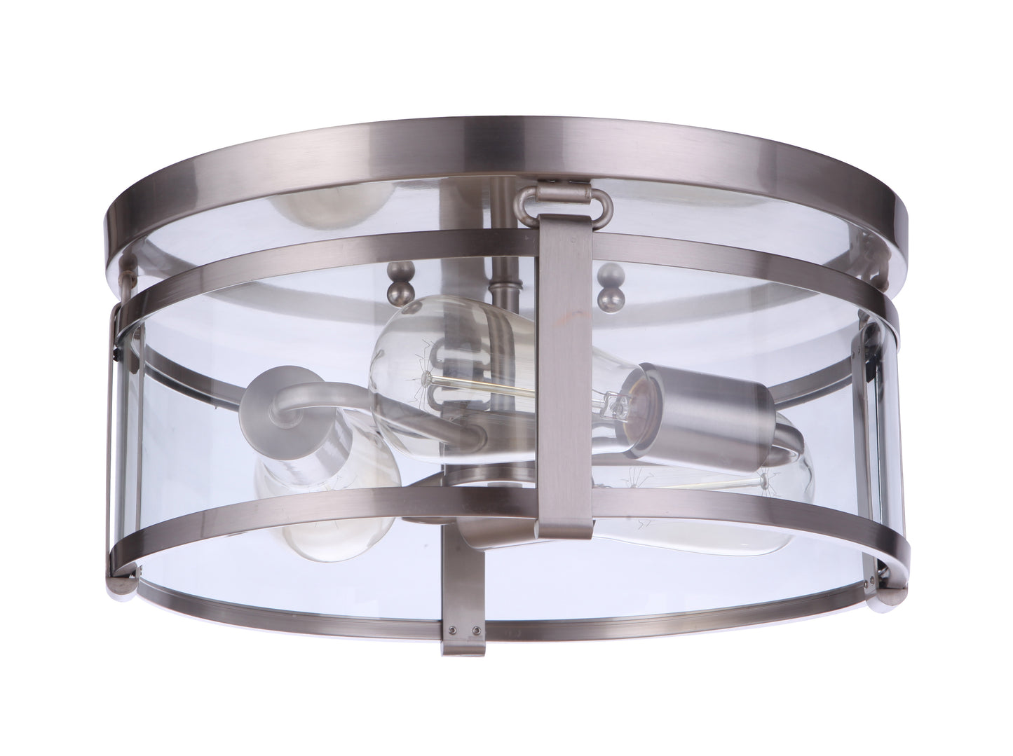 55383-BNK - Elliot 3 Light 13" Wide Flush Mount - Brushed Nickel