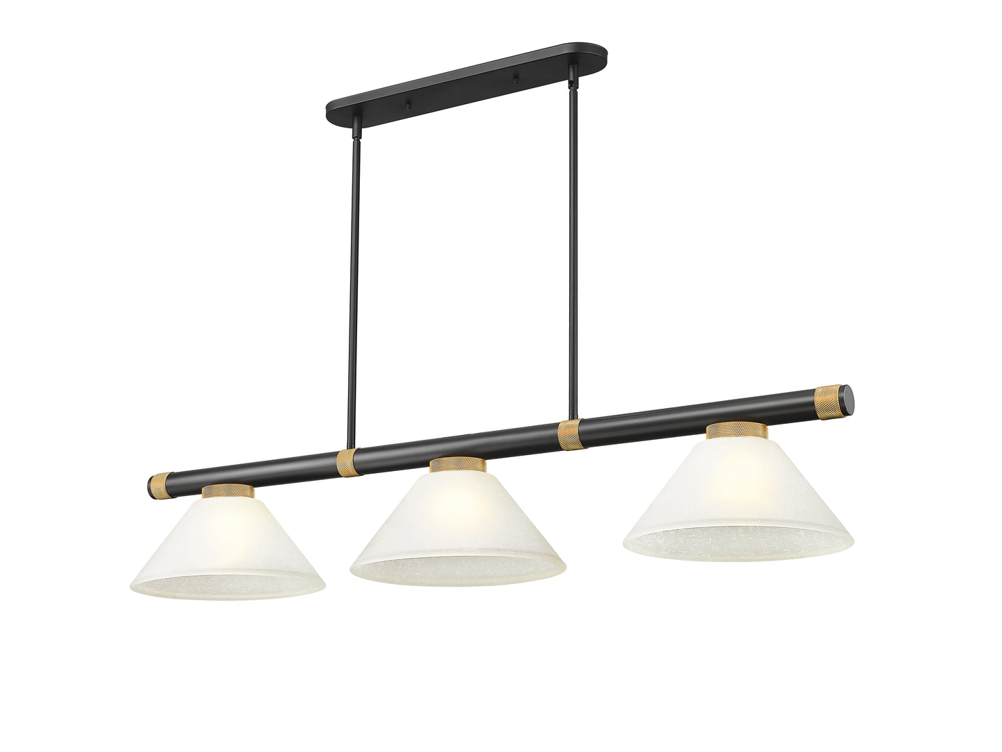3050-3MB-RB-AWL14 - Vanguard 3 Light 58" Billiard - Matte Black / Rubbed Brass