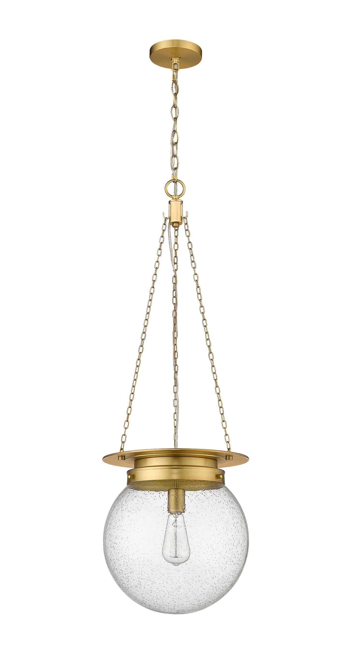 7506P13-HBR - Calhoun 1 Light 13" Pendant - Heritage Brass