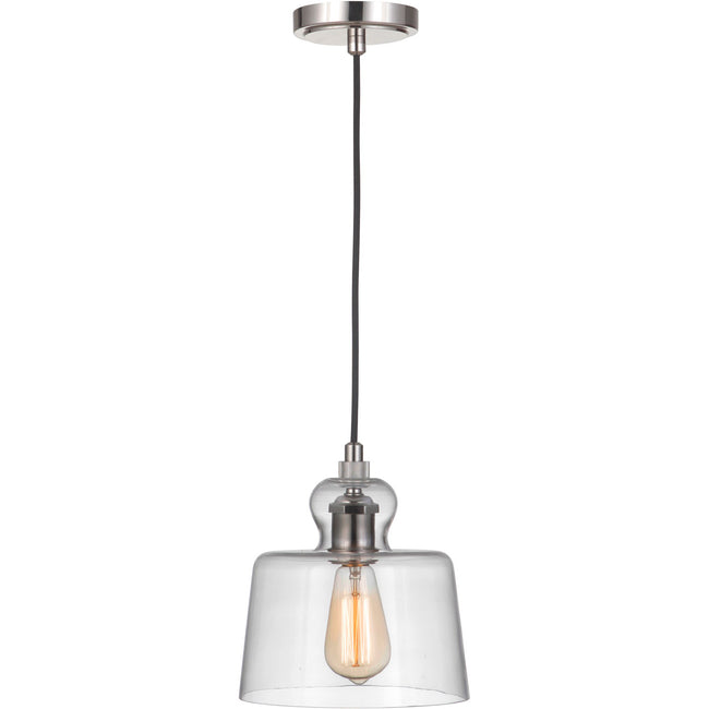 P834PLN1-C - State House 1 Light 8.63" Wide Mini Pendant - Polished Nickel
