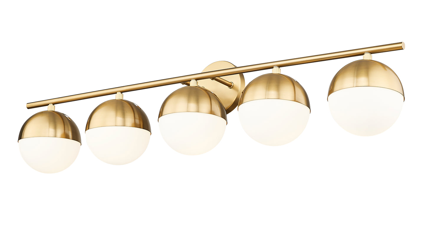 7517-5V-MGLD - Realm Sphere 5 Light 40" Vanity - Modern Gold