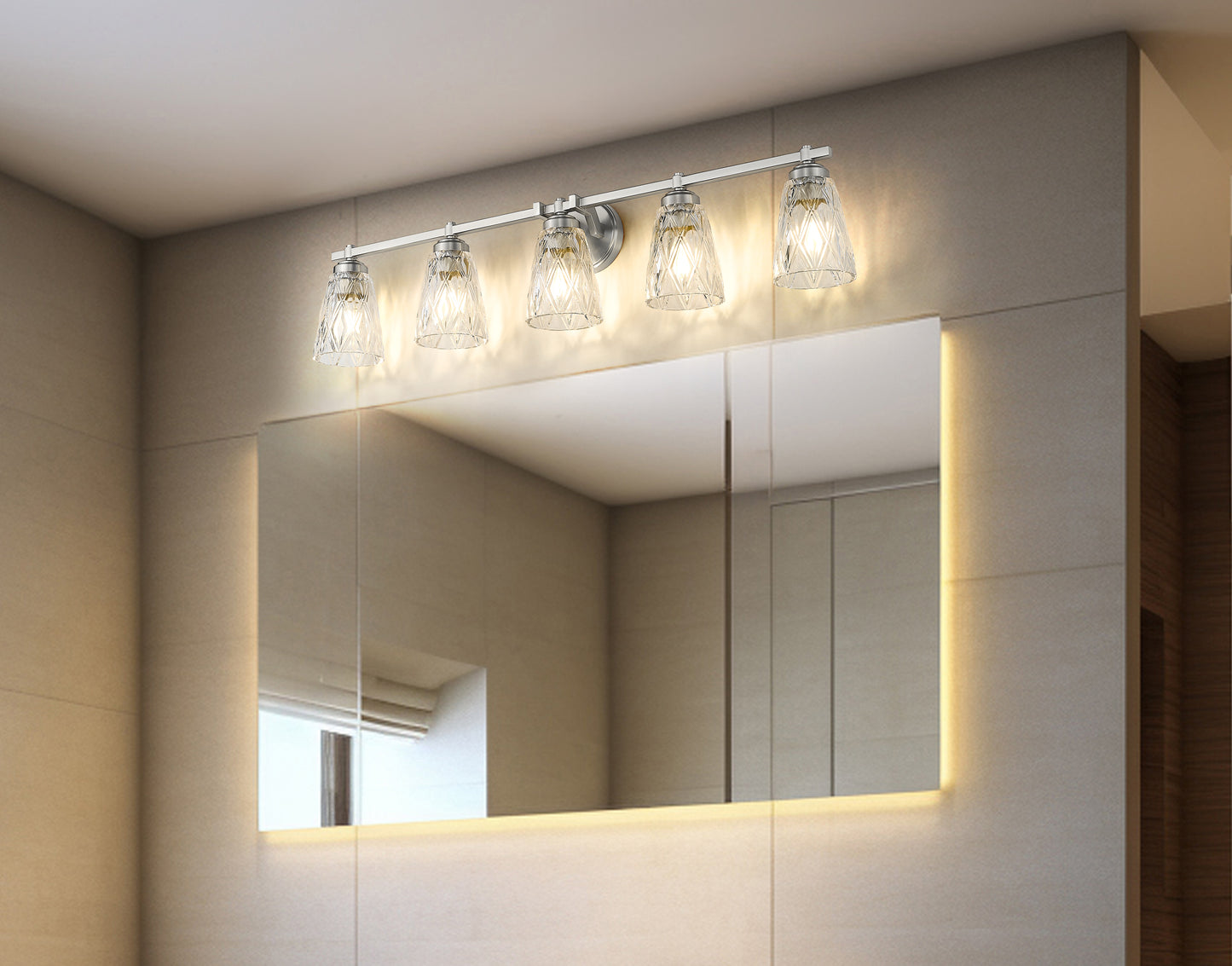 1960-5V-BN - Andree 5 Light 40" Vanity - Brushed Nickel
