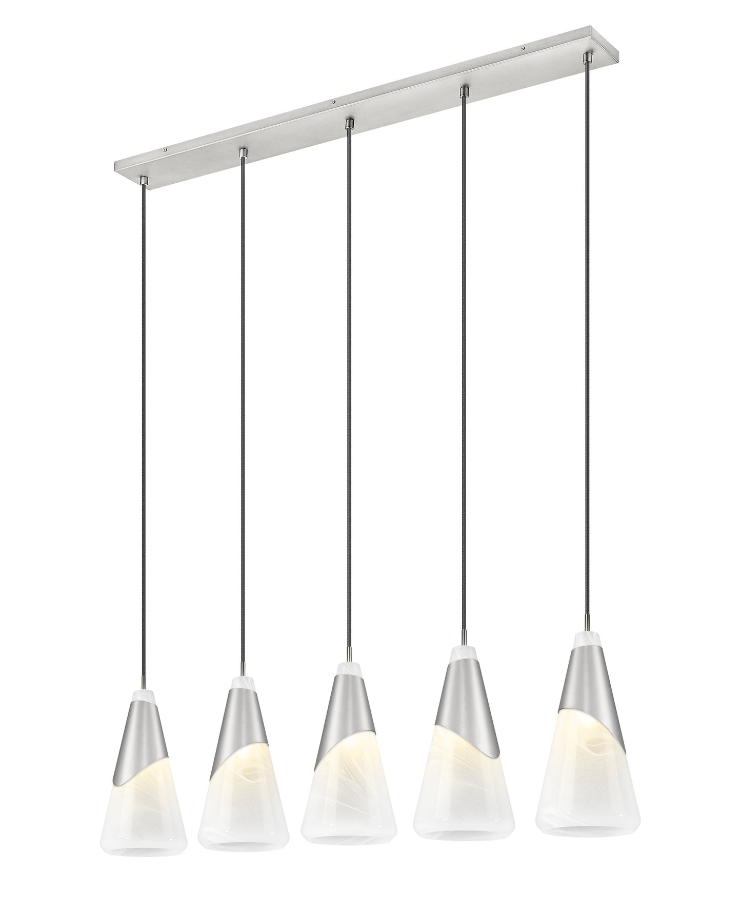 828P7-5L-BN - Aimie 5 Light Linear 42" Chandelier - Brushed Nickel