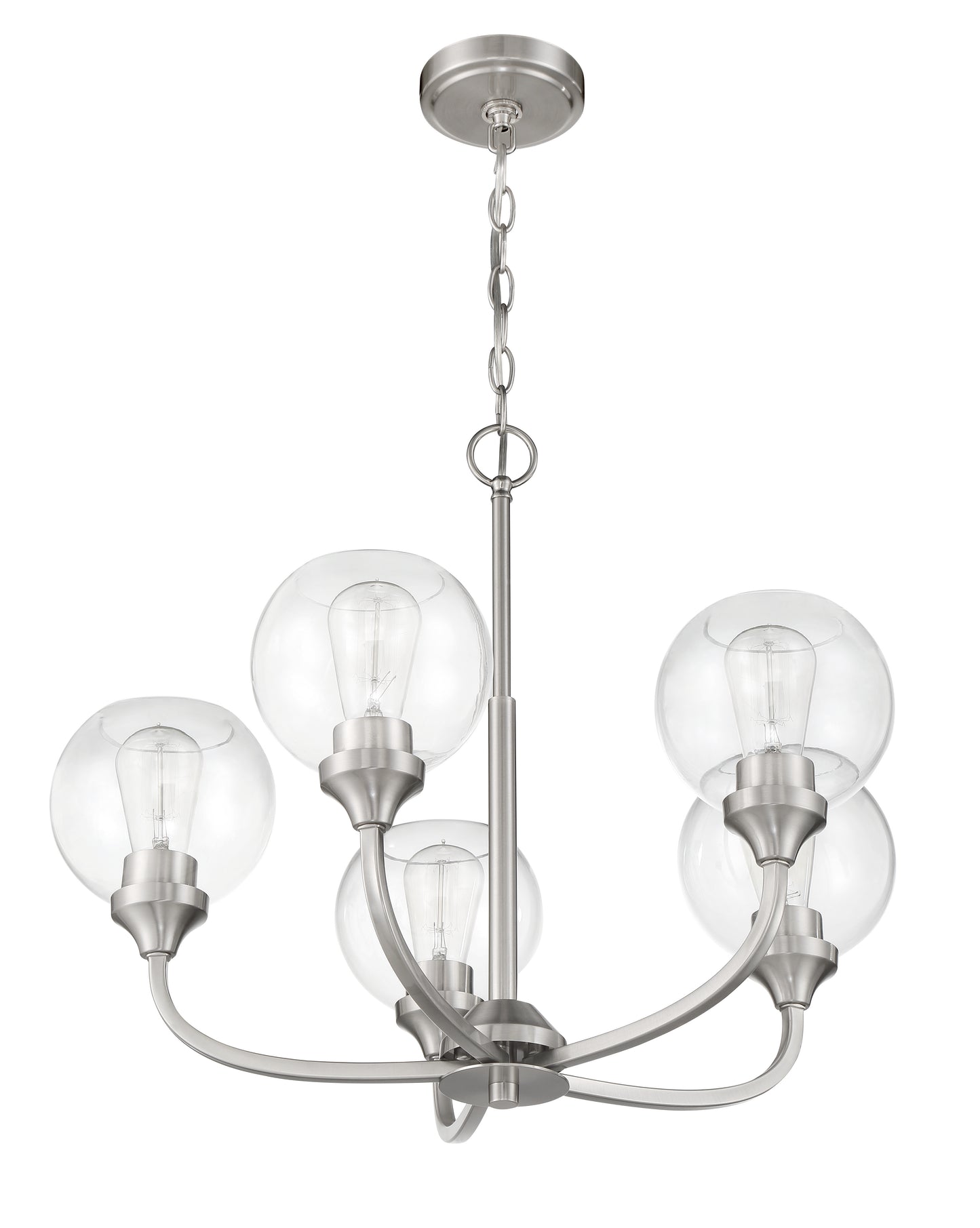 56225-BNK - Glenda 5 Light 24" Wide Chandelier - Brushed Nickel