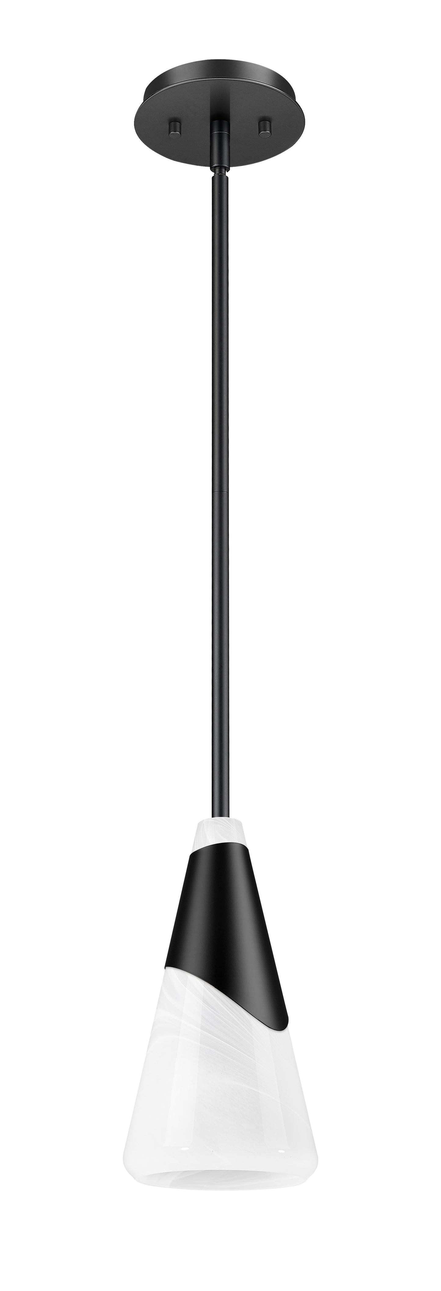828P7-ROD-MB - Aimie 1 Light 7" Pendant - Matte Black