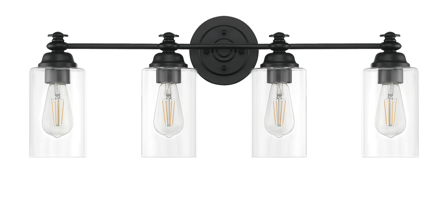 49804-FB-C - Dardyn 4 Light 30" Wide Vanity Light - Flat Black