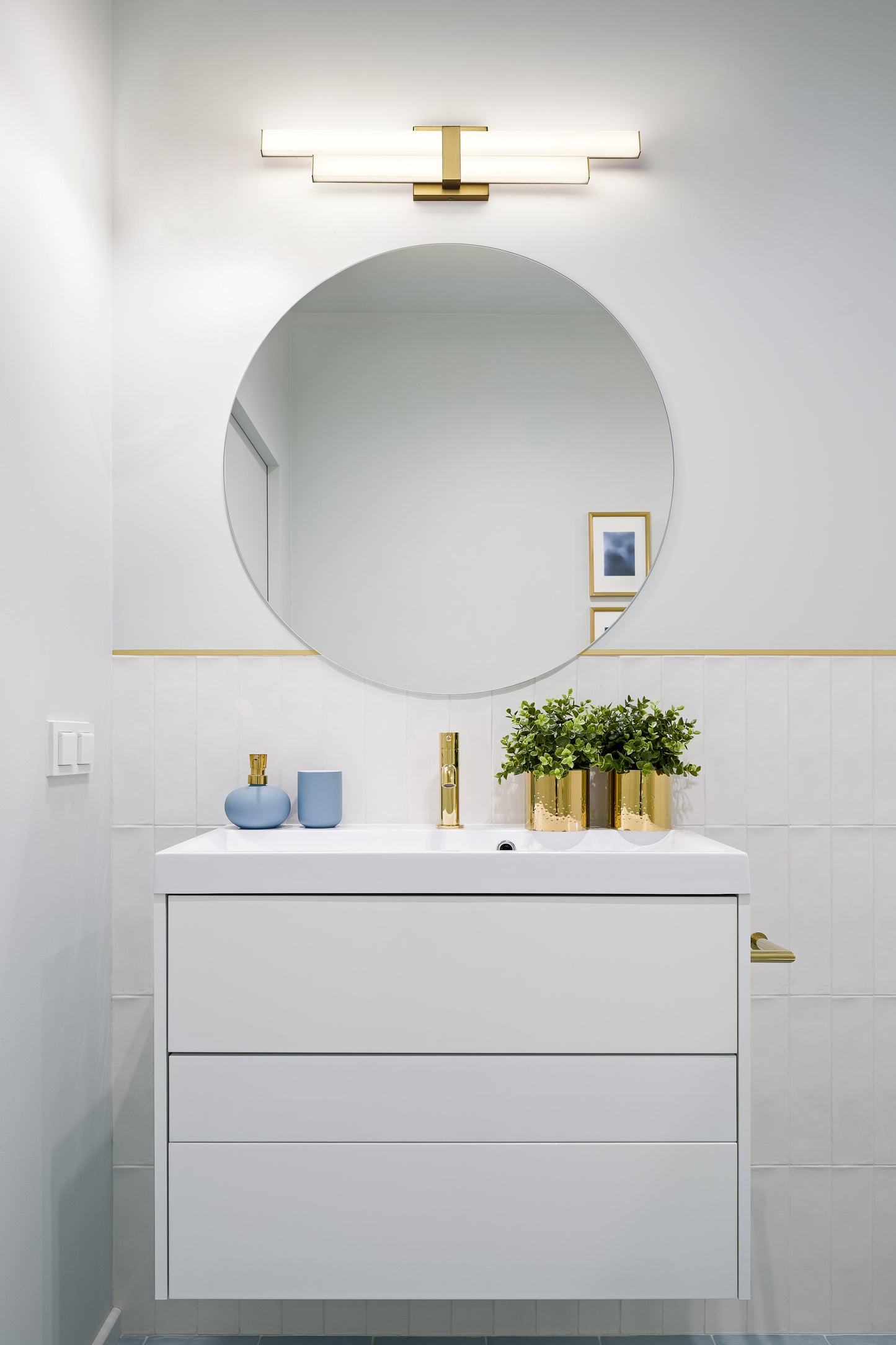 1008-25W-MGLD-LED - Zane 2 Light 25" Vanity - Modern Gold