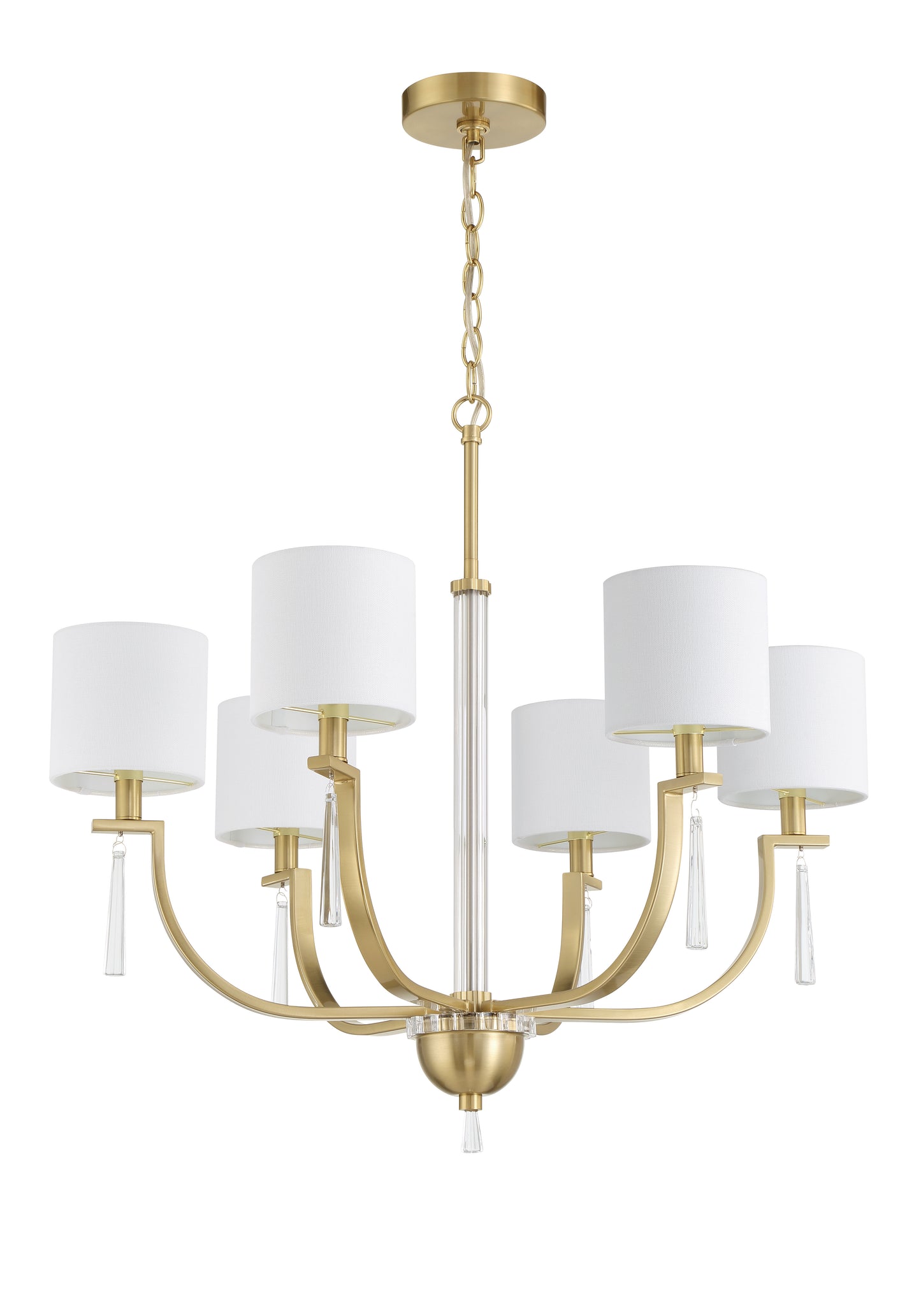 58226-SB - Fortuna 6 Light 28" Wide Chandelier - Satin Brass