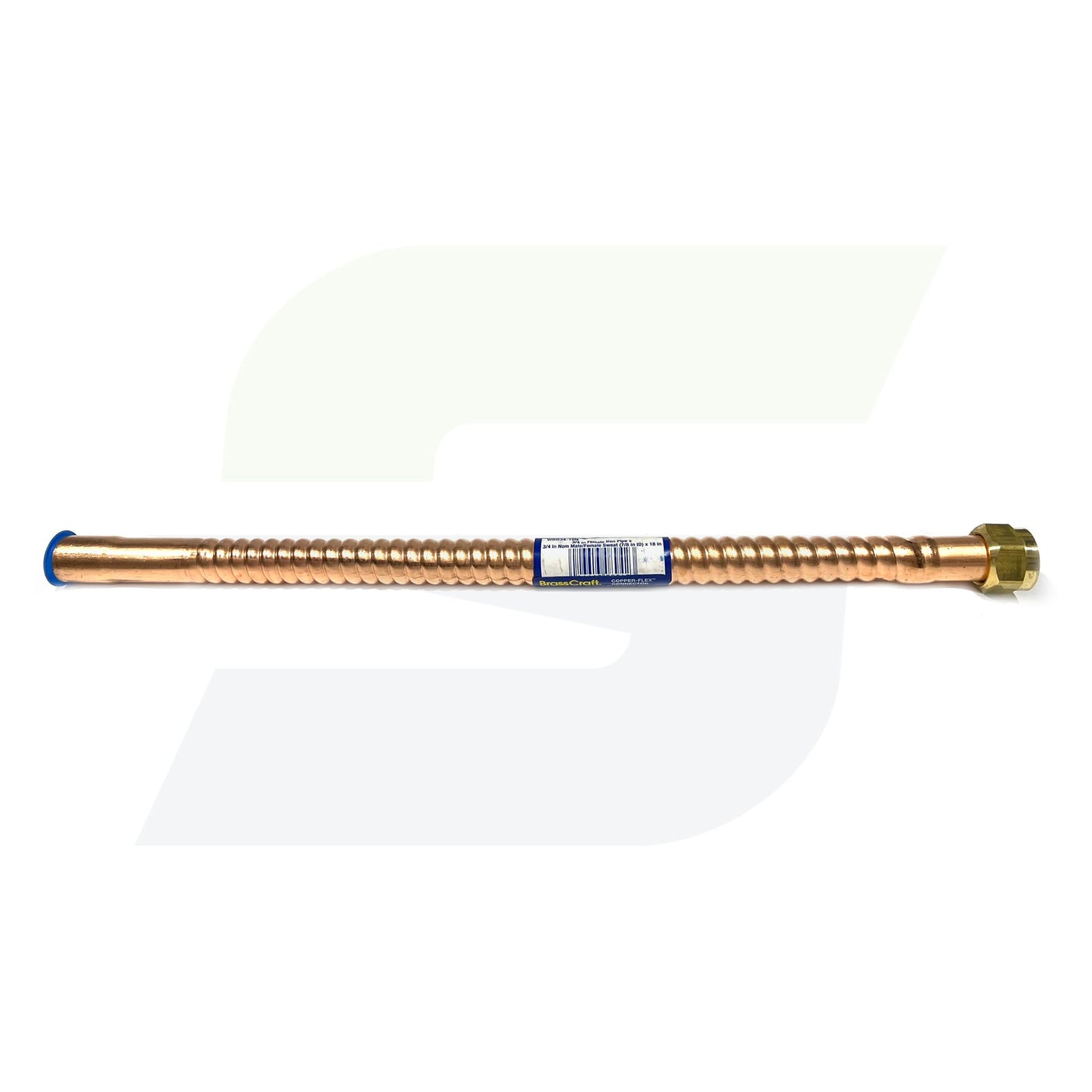 WB034-18N - Copper Water Heater Connector - 3/4" FIP x Sweat, 18"