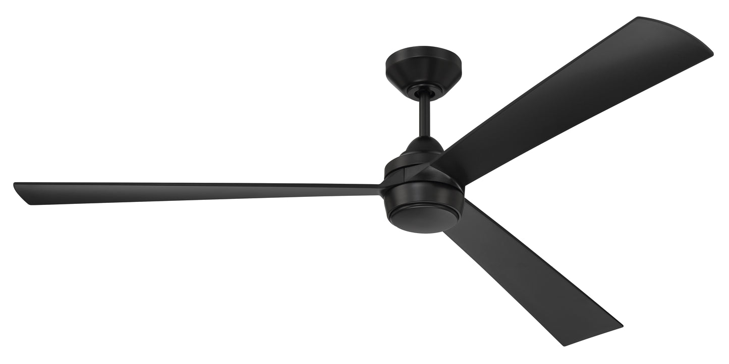 STL60FB3-NWF - Sterling 60" 3 Blade Indoor Outdoor Ceiling Fan with Light Kit - Flat Black