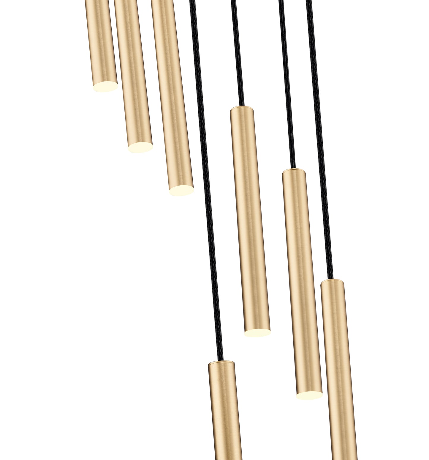 919MP12-7R-MGLD-LED - Forest 7 Light 18" Chandelier - Modern Gold