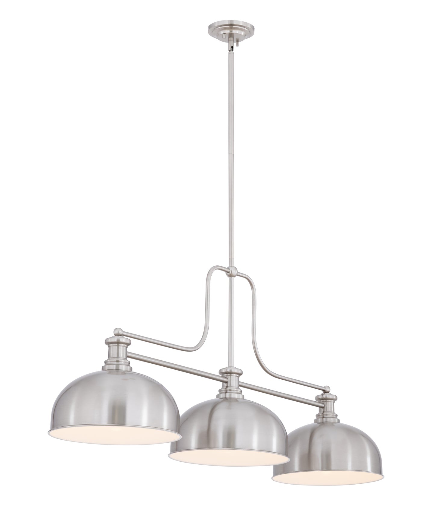 725-3BN-D13BN - Melange 3 Light 52" Billiard - Brushed Nickel