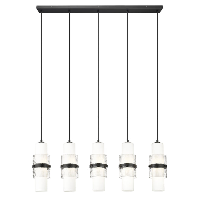1946P-5L-MB - Cayden 5 Light Linear 42" Chandelier - Matte Black
