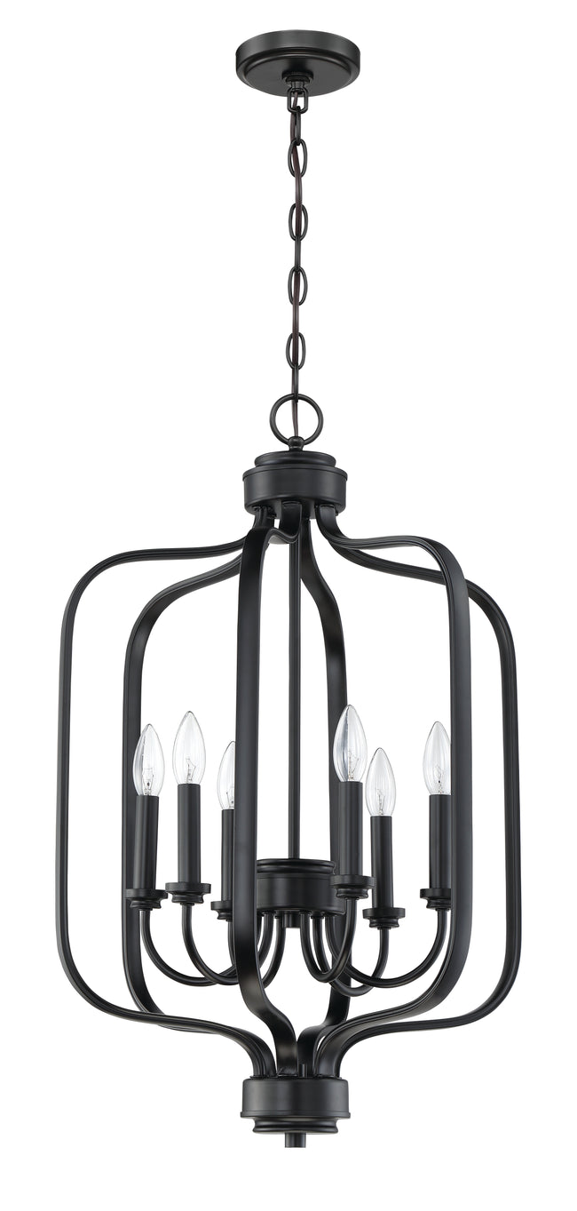 50536-FB - Bolden 6 Light 18" Wide Foyer Light - Flat Black