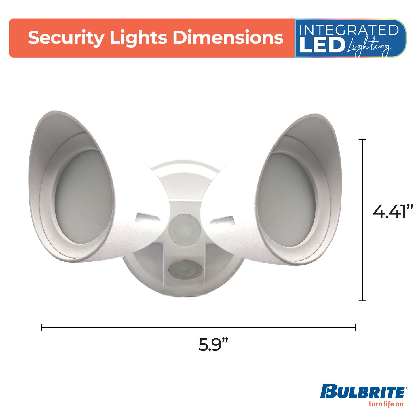 773700 - Wired Outdoor 2-Head LED Security Flood Light, White Finish