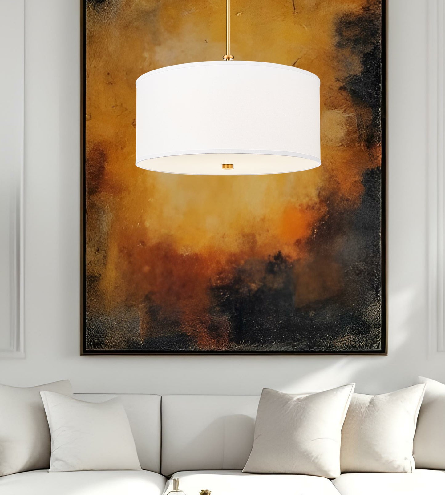 1962P24-MGLD-LED - Linden 1 Light 24" Pendant - Modern Gold
