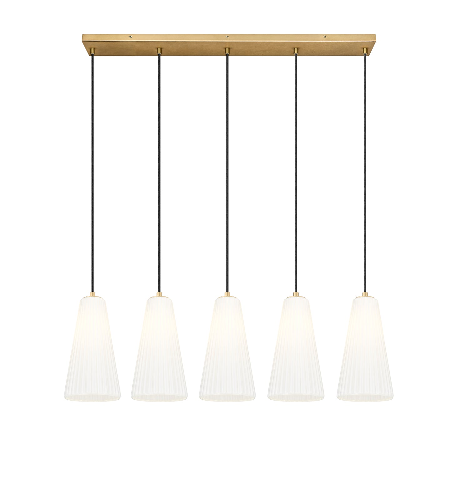 3043P7-5L-MGLD - Farrell 5 Light Linear 42" Chandelier - Modern Gold