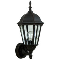 Z316-TB - Straight Glass Cast 1 Light 17" High Outdoor Wall Lantern - Textured Black